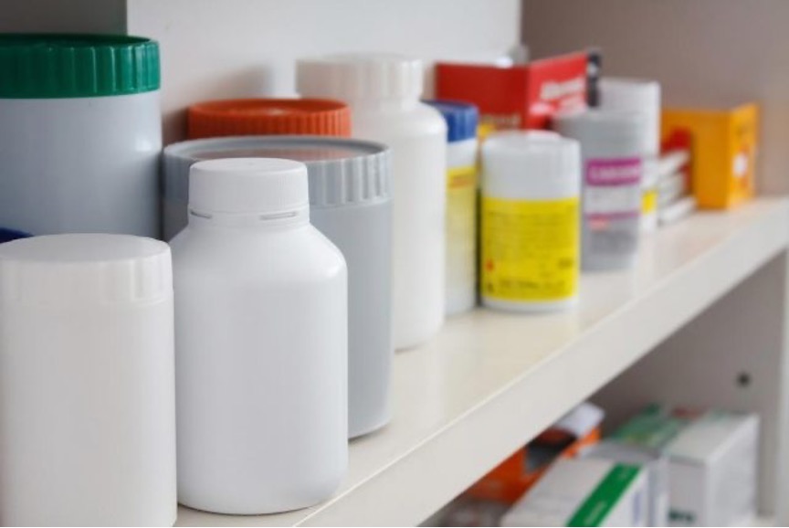 the inside of a medicine cabinet