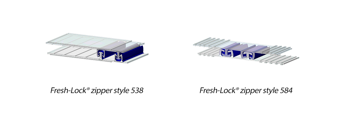 fresh lock zipper styles 538 and 584 - flexible package closures